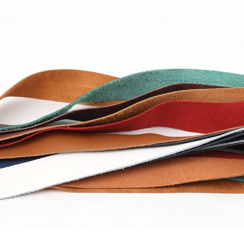 First-layer cowhide leather with a distressed pattern, 1.2mm edging strip, handmade DIY strap, clothing accessory, soft leather