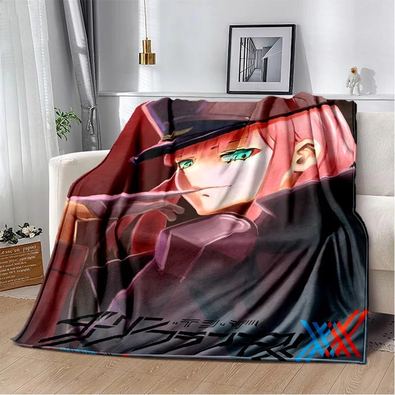 3D Sexy Girl Zero Two DARLING In FRANXX Soft Plush Blanket,Flannel Blanket Throw Blanket for Living Room Bedroom Bed Sofa Picnic