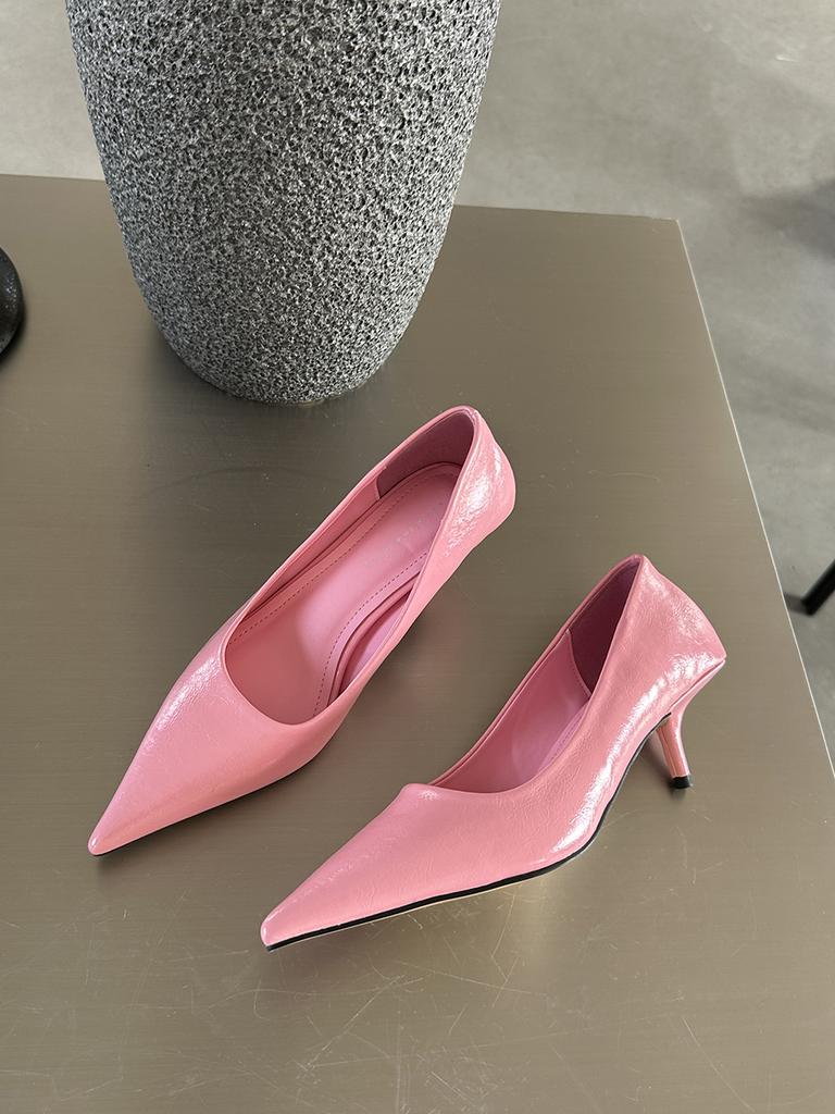 fashion Pointed Toe Women Pumps 2024 New Arrivals Black White Pink Silver Gold Autumn Spring Office Pumps Shoes Woman Thin High Heels 39