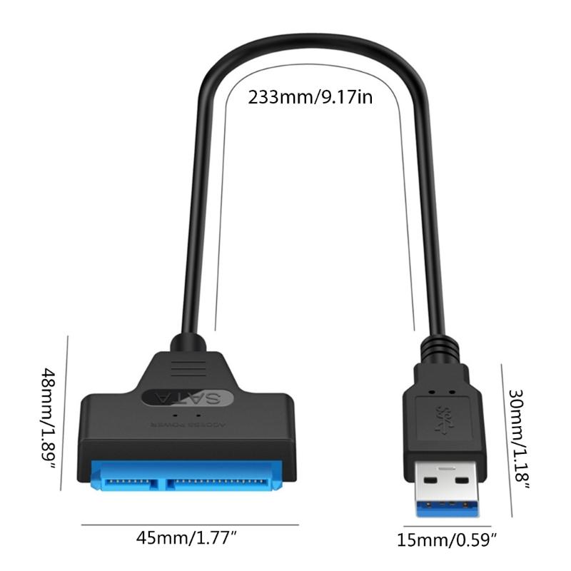 Sata to USB Cable USB 3.0/2.0/Type C to 2.5” Sata Hard Drive Adapter - External Converter for SSD/HDD Data Transfer