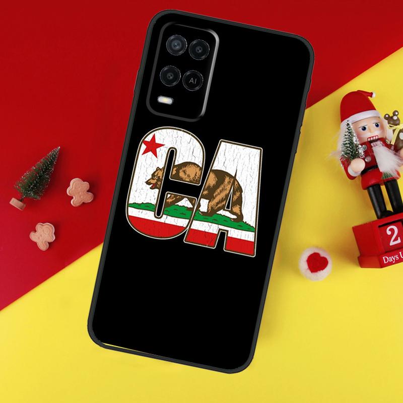 California Flag Case For Oppo A5 A6 Pro A15 A57 A17 A54 A74 A94 A76 A16 A96 A40 A60 A80 A18 A38 A58 A78 A98