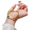 Gold Shop-style Bracelet, Traditional Sand Gold Bracelet, Enamel-coated Colorful Butterfly Bracelet, Gift for Women