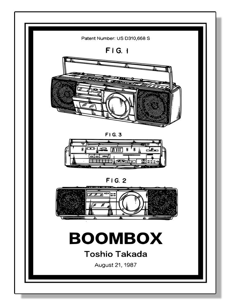 Vintage Musical Instrument Patents Posters Canvas Painting Guitar Saxophone Boombox Video Game Machine Wall Art Room Home Decor