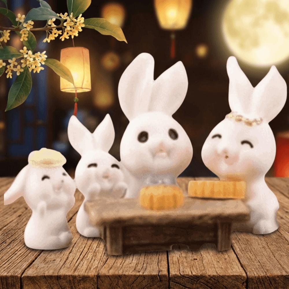 Mooncake Micro Landscape Decor Resin Mid-Autumn Festival Desk Figurines Mini Ornaments  Home