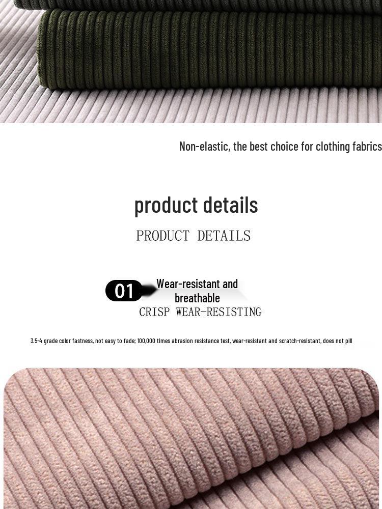 8-Wale Non-Stretch Corduroy Fabric for Pants, Bags, Hats & Sofas