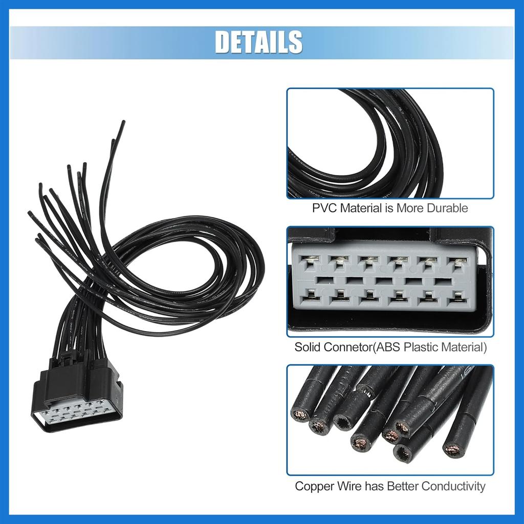 Heated Seat Wiring Connector Wire Harness Replacement WPT928 15326110 Heated/Cooled Seat Module Connector Wire Kit for Ford F-250 F-350 F-450 Super