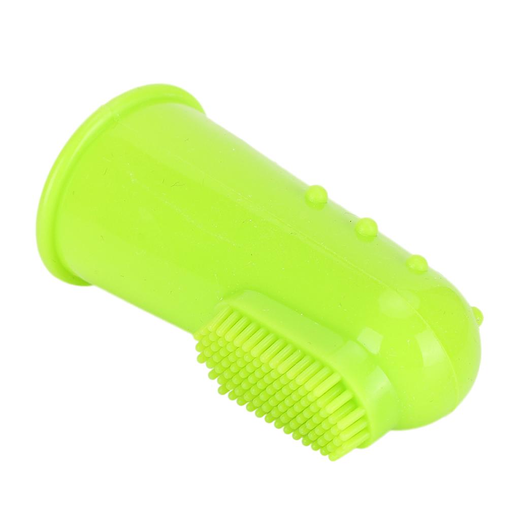 10PCS Silicone Soft Pet Finger Toothbrush Green Teeth Clning Tool for Cats Dogs