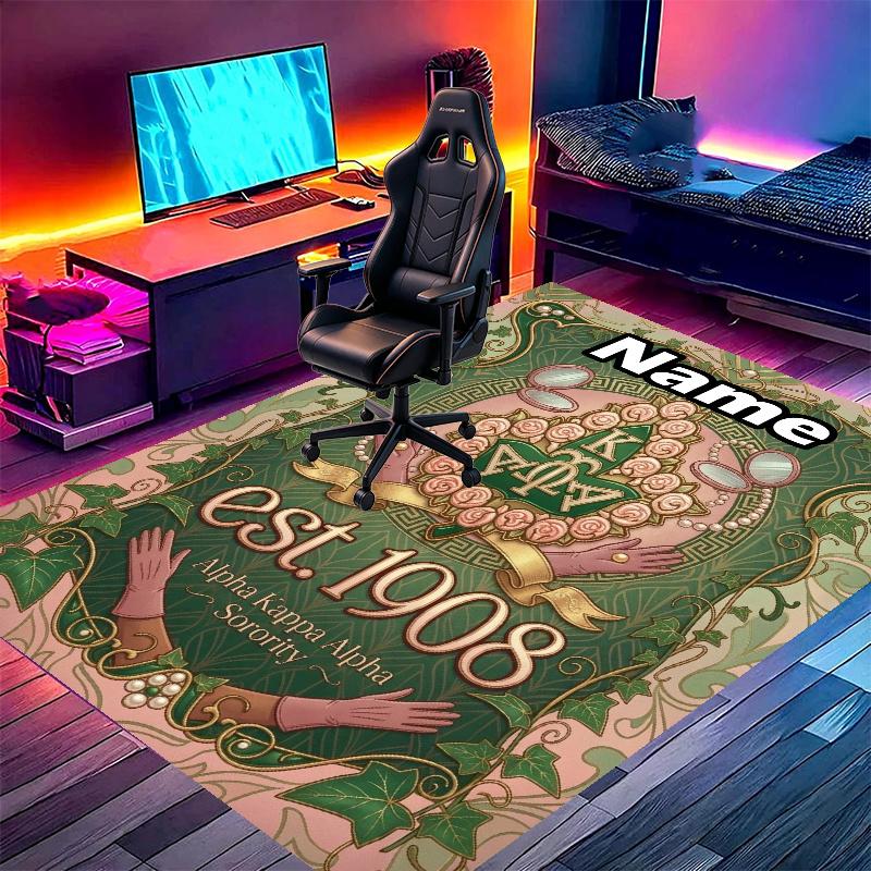 Custom Name Personalized Alpha Kappa Alpha Print Carpet, Versatile Home Decor Rug, for Playroom, Apartment, Balcony, Entryway, Hallway Gift