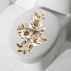 Pegatinas Florales para Inodoro Autoadhesivas para Pared de Baño DIY Extraíbles Impermeables Pegatina para Tapa de Asiento de Inodoro para Baño WC Decoración