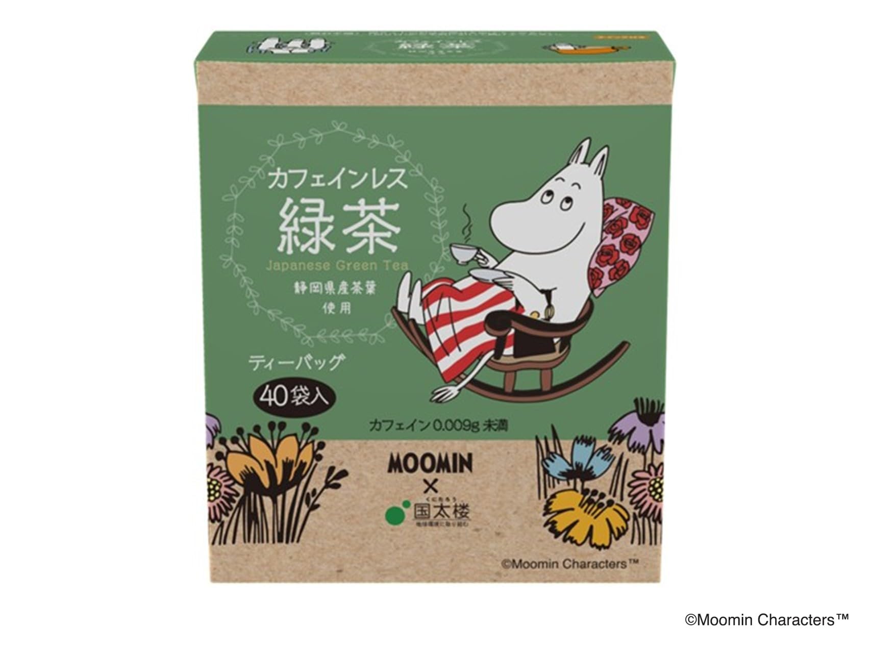 Kunitaro Moomin Decaffeinated Green Tea Triangle TB 40P x 3