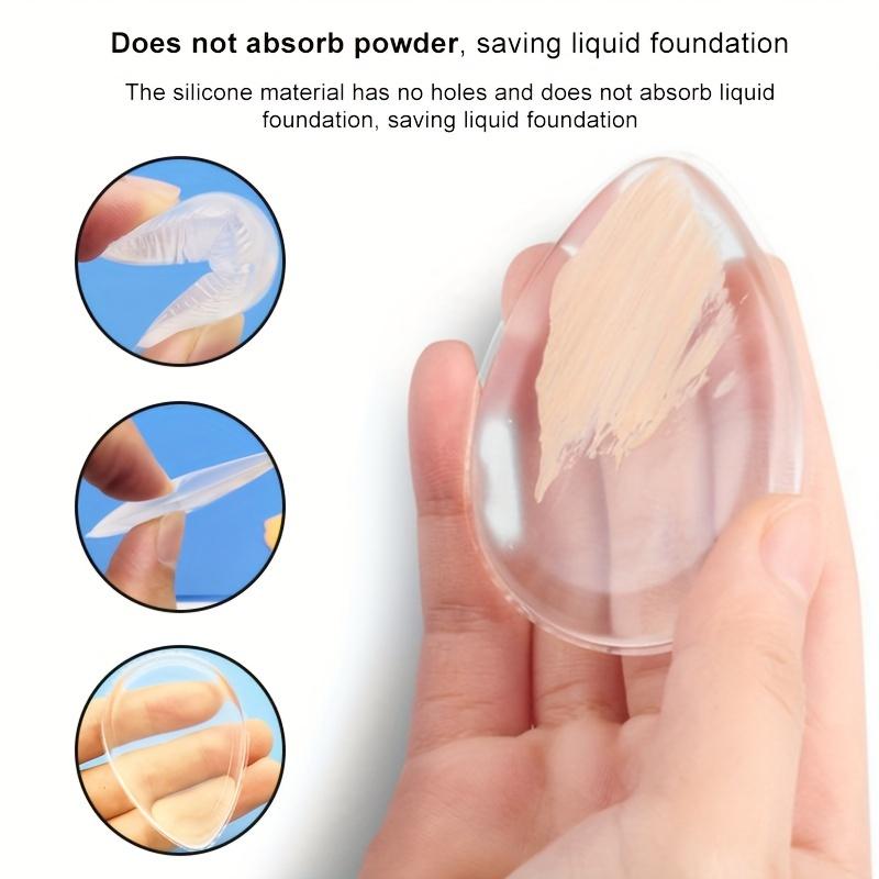 2 Pezzi Spugnetta Makeup in Silicone a Forma di Lacrima - Trasparente, Cipria Makeup in Silicone - Senza Profumo, Lattice Naturale, Riutilizzabile, Strumento di Bellezza