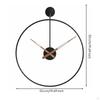 Metal Wall Clock Light Luxury Hoop Nordic for Living Room, Study Black 50CM