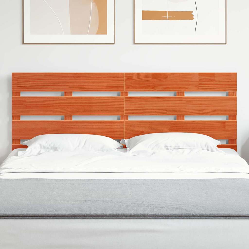 Headboard Brown 140.5 X 3 X 80 Cm Solid Pine Wood