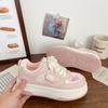 Spring New Thick-soled Pink Bread Shoes Women's Ins Versatile Niche Women's Sports and Leisure Shoes