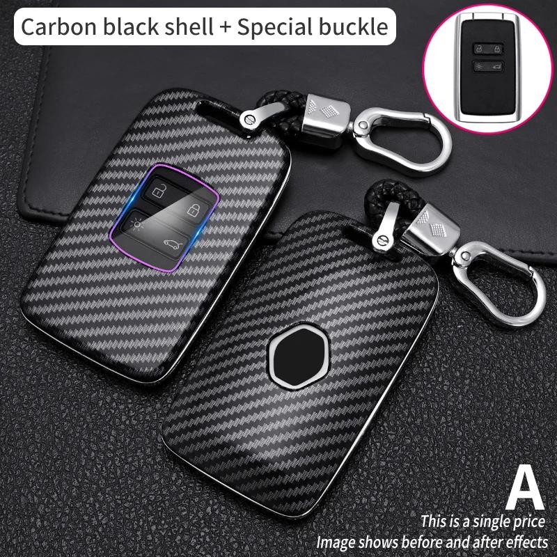 

Carbon Fiber Remote Car Key Case For Renault Megane Koleos Kadjar Talisman Espace Captur Clio Fob Cover Key For House Keys