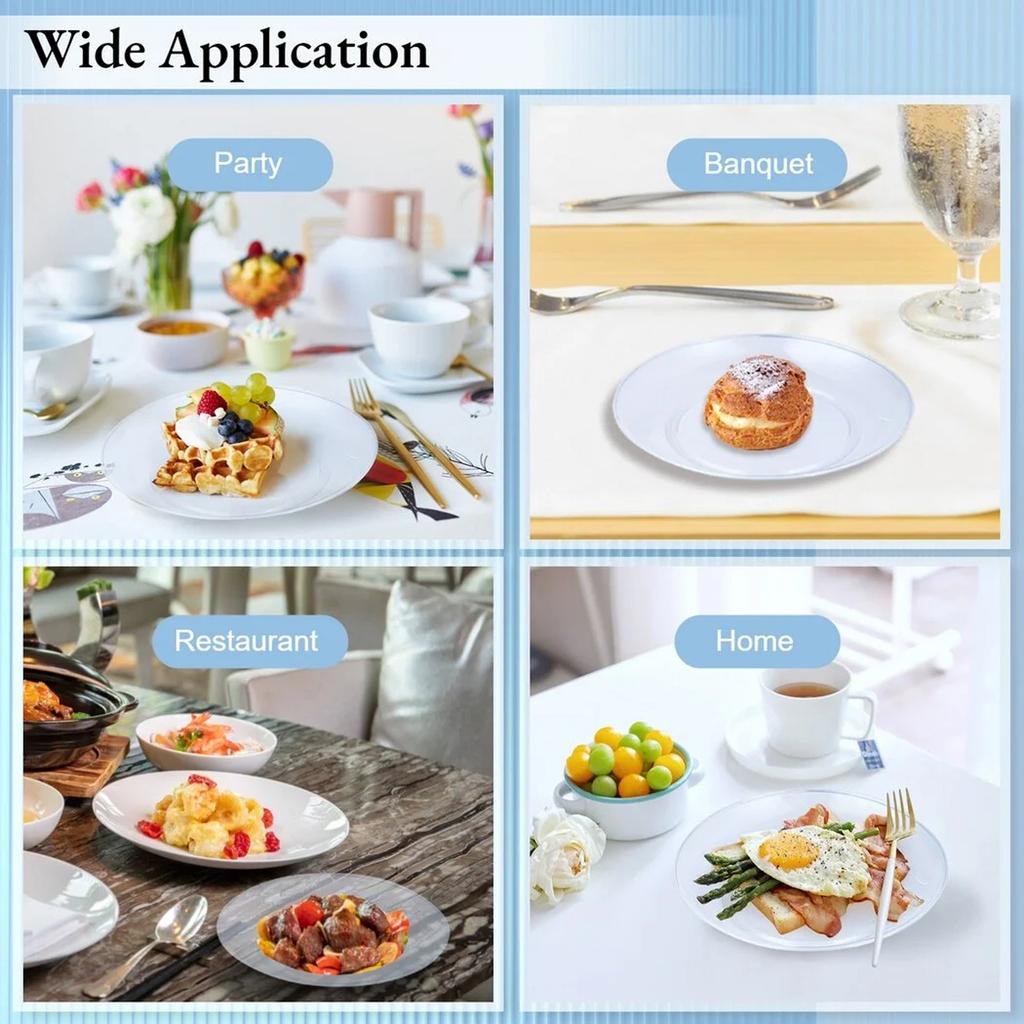 200 kusů Jednorázové Průhledné Plastové Talíře Na Svatbu 5palcové Kulaté Malé Talíře Podnosy Na Párty Svatby Pro Catering Hotel Dezert BBQ Piknik