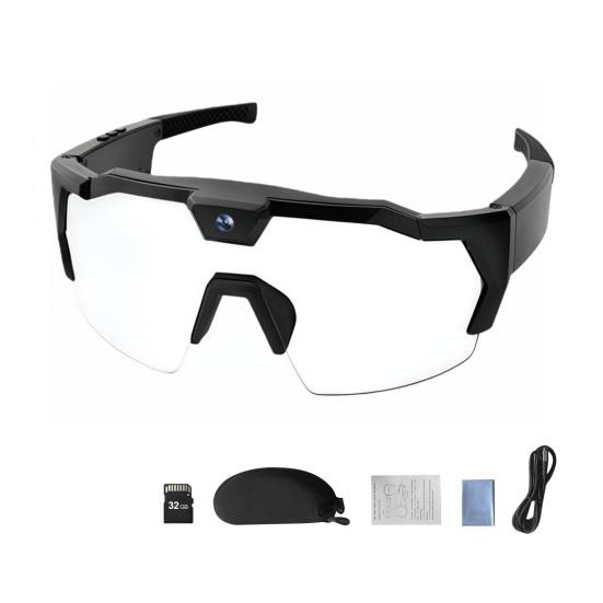 POV Glasses with Memory Card 4K Smart Baseball Sunglasses with Camera Photos Audios Videos Recording Lightweight Men Women Camera Wearable Eyewear