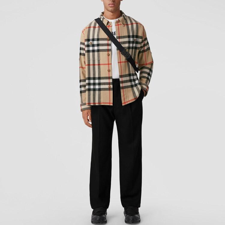 Burberry Pánská košile s kostkovaným vzorem, vlna/bavlna 80585841