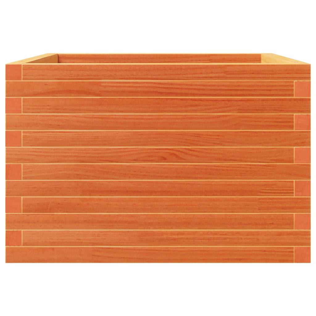 Plant Pot Wax Brown 70 X 70 X 46 Cm Solid Pine Wood