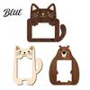 Small Photo Frame for Shelf Cute Animal Frame Rustic Wooden Holder Cat Versatile Display Stand Bear Picture Home Office Desk Minimalist Pine Wood