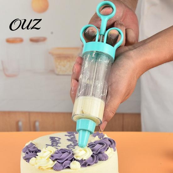 DIY Pastry Decoration Set Dessert Cake Icing Dispenser, 8/11 Interchangeable Nozzles Piping Tips, Easy Control Decorator Ergonomic Transparent Barrel