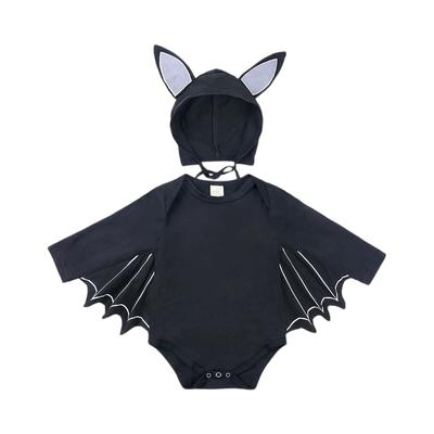 Halloween Baby Black Bat Costume Cosplay Romper Jumpsuit Infant Boys Girls Purim Party Carnival Fancy Dress Long Short Umorden