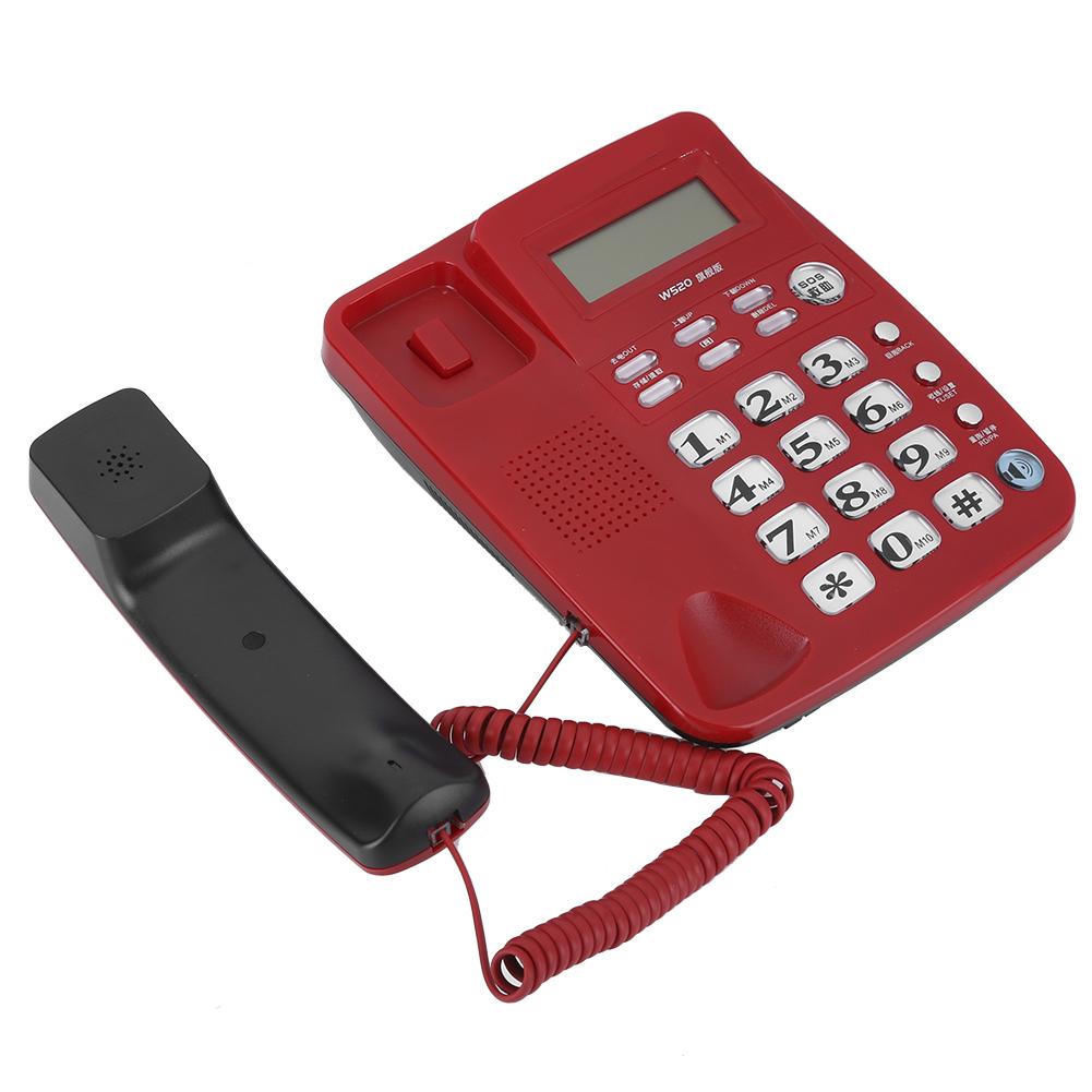 W520 Caller Identification Telephone Hands Free Call for Office Home Family BusinessRed