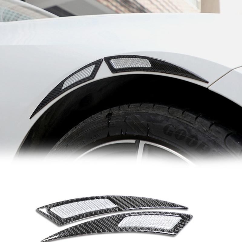 Vehicle Wheel Arch Guard Protector Trim Carbon Fiber Style Protective Layer Weather Resistant PVC Material Easy Mounting