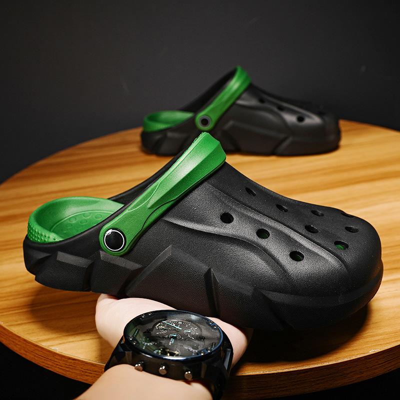 Slippers men's summer baotou hole sandals men's wear non-slip sports beach casual sandals