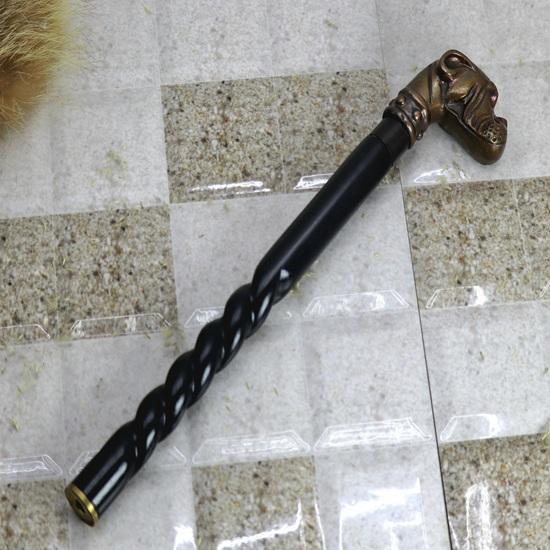 Walking Stick With Brass Dog Handle, Stylish Wooden Walking Stick for Women and Men, Unique Waking Stick For Adult