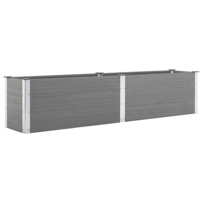 Vidaxl Raised Garden Planter, 250 X 50 X 54 Cm, Wpc, Grey