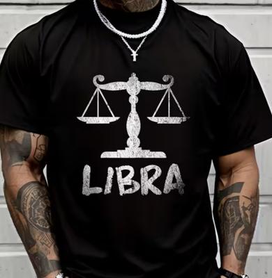 Libra Zodiac Sign Tshirt Street Hiphop Style Unisexs Tshirt Extra Long Plus Size Home Tshirts