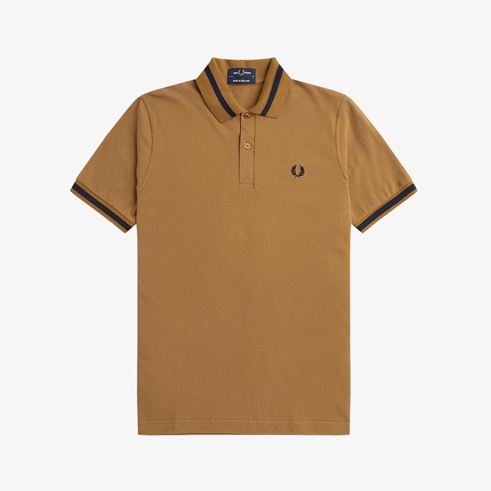 FRED PERRY [M2] Single Tip Fred Perry Shirt - Dark Caramel/Navy Afpm2410002-T86