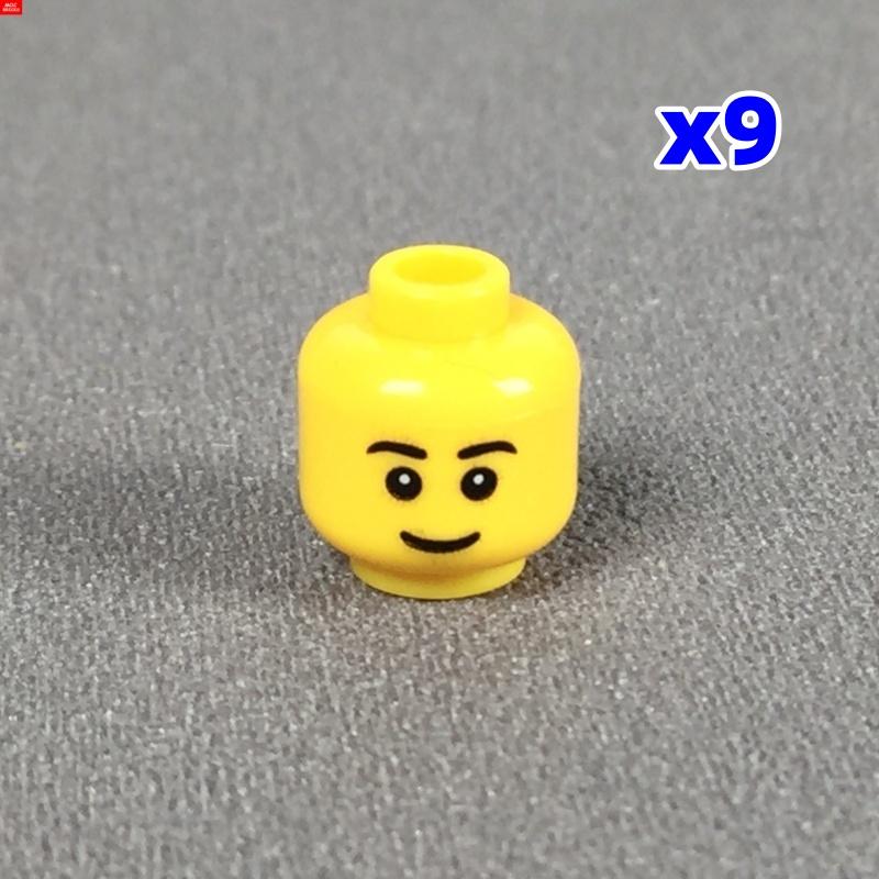 9pcsMOC Blocks 8034 8046 Traditional smile laugh expression 4cm Figure Face Printed Head Assembled Construction Bricks Children Playthings