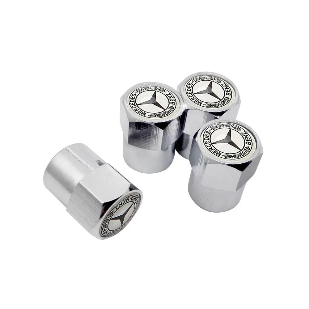 New C200 E200  For Mercedes Benz 4Pcs Car Wheel Valve Caps Tire Tyre Stem Air Cover Metal Emblem Accessories For Mercedes Benz G