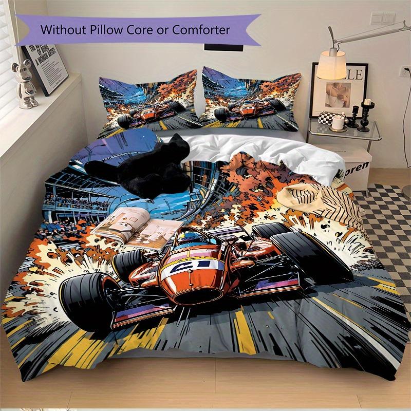 3pcs Racing Storm 1Cover + 2Pillowcases, PillowInserts NotIncluded, Machine Washable, All - Season Use, Suitable for Bedroom Guest Room61