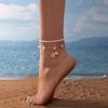 Women's Three-Layer Stacked Starfish Shell Pearl Anklet, Niche Design Ankle Chain with Seaside Vacation Style