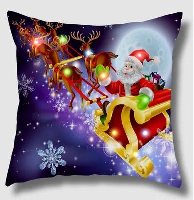 Led Christmas Pillowcase Cartoon Plant Creative Printing Luminous Cushion Cover Home Sofa Table Chair Decoration Pillow Cases