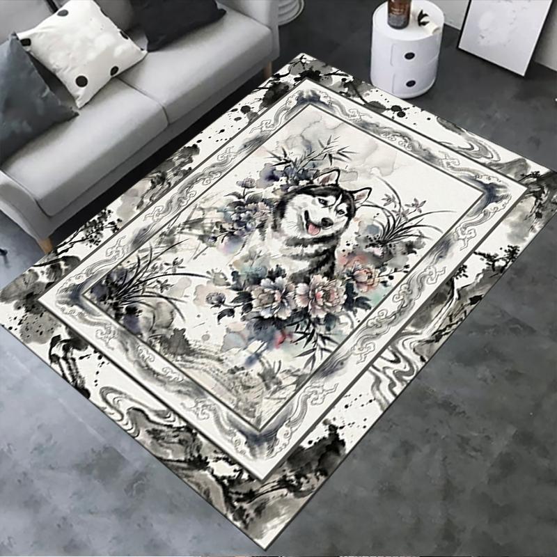 2025 New Husky Dog Carpet Rug for Living Room Bedroom Home Sofa Decoration,Kids Play Non-slip Floor Mat64