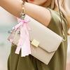 Cute Bag Charm Pendant Keyring Bowknot Heart Braided Rope Keychain Bag Charm for Backpack Purse Handbag Decoration