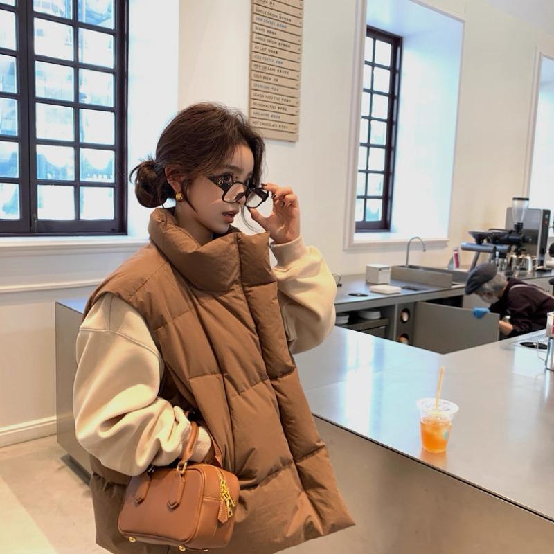 Autumn and winter new cotton vest women's outer wear college style European loose thickened vest vest vest jacket