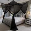 Household Four Door Sexy Mosquito Net 4-Corner Square Insect Prevention Bed Tent Breathable Polyester Mesh Bed Canopy Bedroom