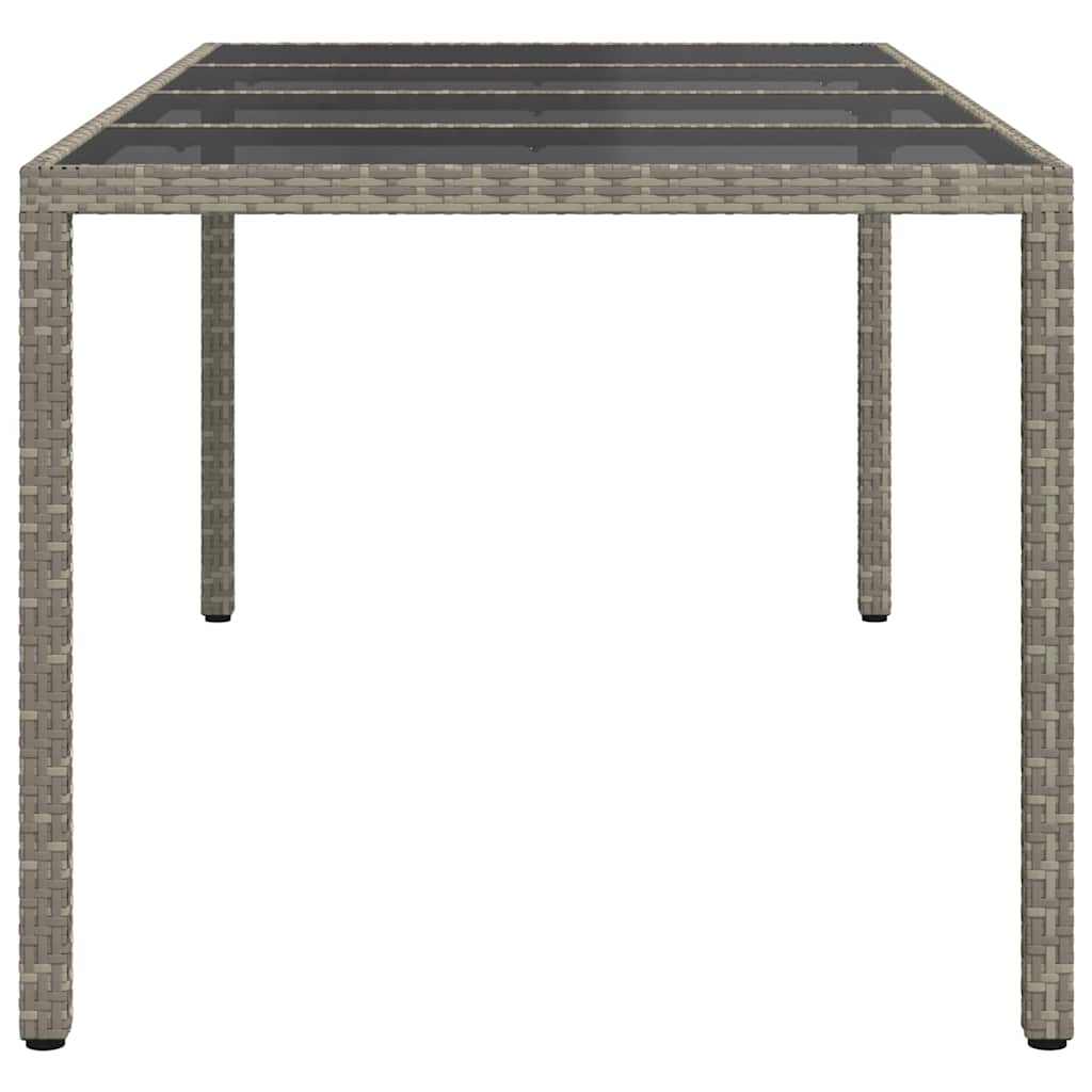 Garden Table Gray 190 x 90 x 75 cm Poly Rattan