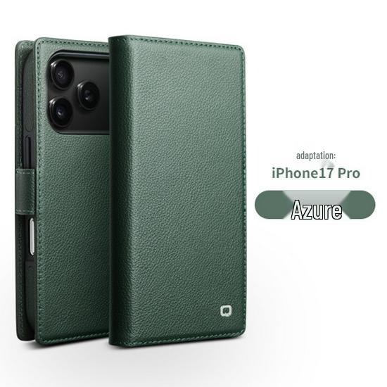

Чохол-книжка з натуральної шкіри для iPhone 17 Pro Max з магнітною застібкою та слотом для карт