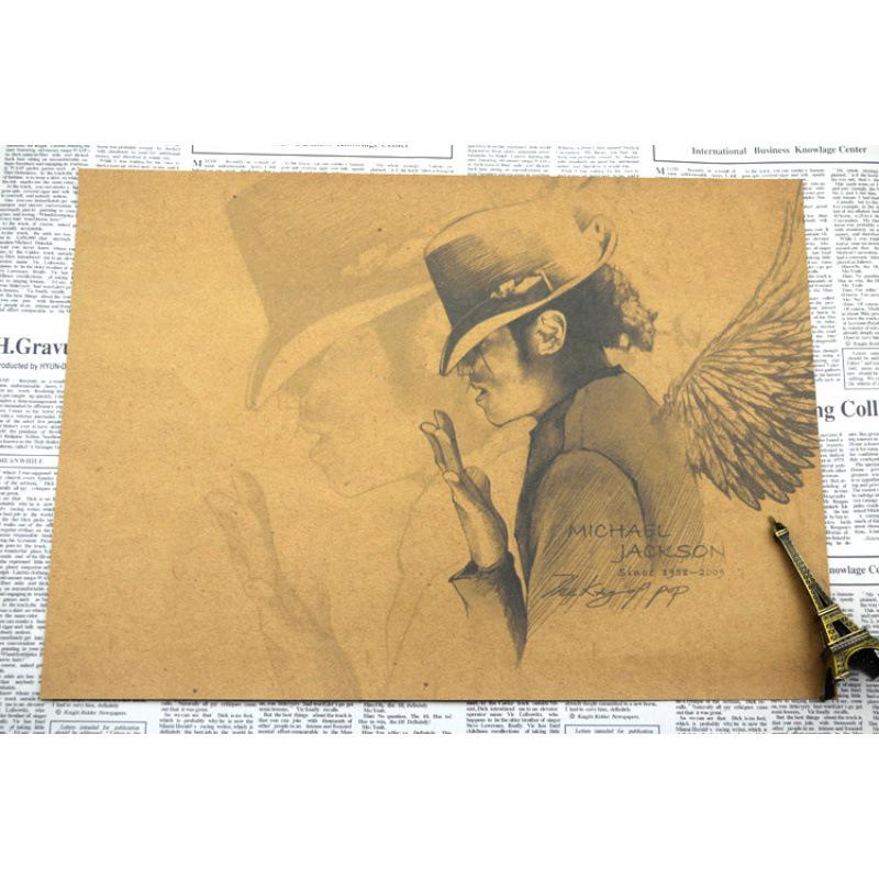 Michael Jackson Retro Classic Kraft Paper Poster for Living Room, Bedroom, or Bar Decor