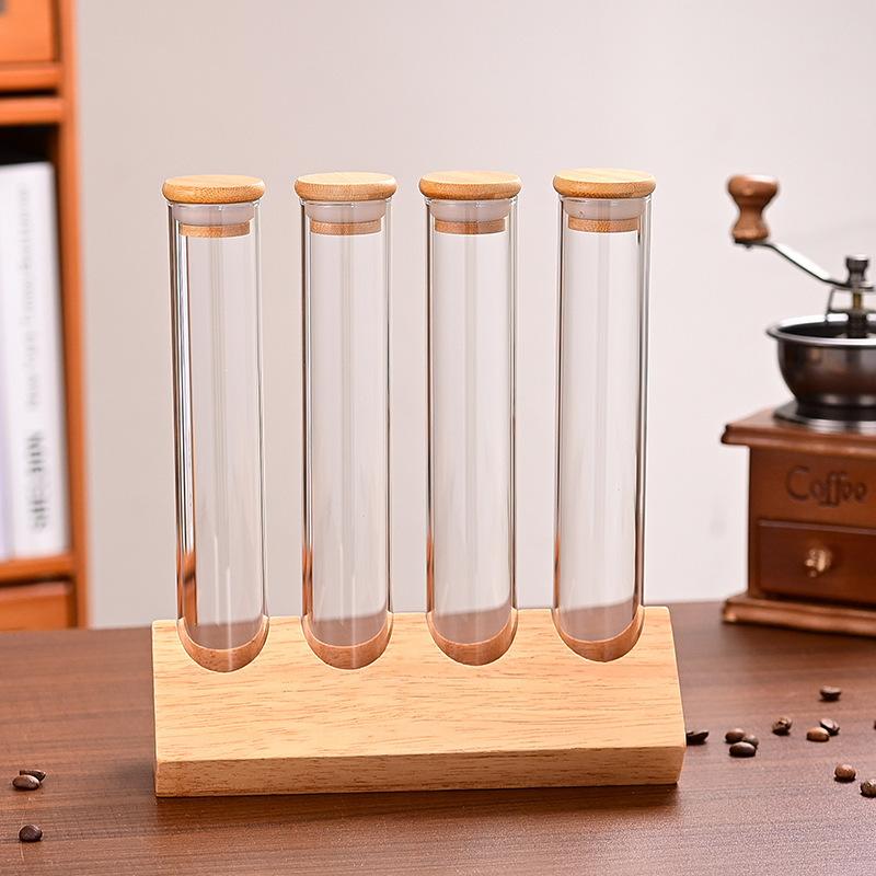 Glass test tube display, tea storage, transparent sealed jar, coffee beans, milk tea shop, restaurant bar supplies, sealed bottle