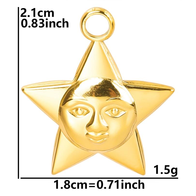 6pcs High Quality Stainless Steel Charm Star Pendants For Jewelry Making Supplies Pentagram Accessories DIY Keychian Charms Bulk