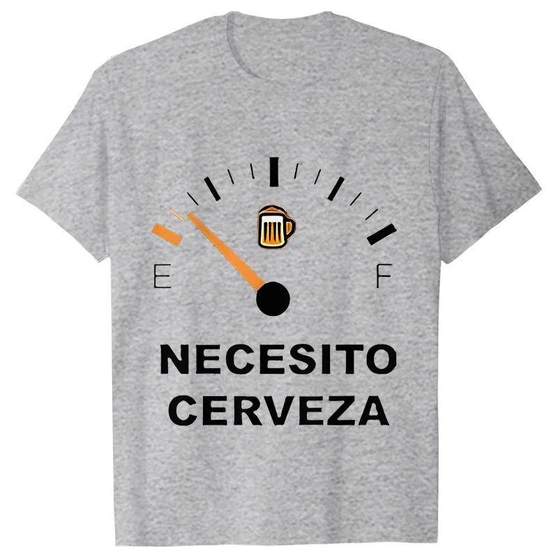 Men's Casual T-shirt NECESITO CERVEZA Funny Men Tshirts Short Sleeve Tee Top Clothes for Summer Drinking Beer T Shirt Tops Gifts