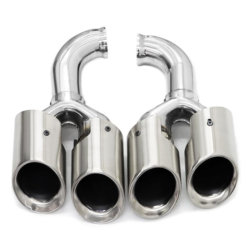 Quad Car Exhaust Tip For Porsche Cayenne 958 2011-2014 304 Stainless Steel Muffler Tip Nozzle Tailpipe Exhaust System Tuning Tip