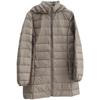 Women's Mid-Length Slim Fit Hooded Down Jacket, Flattering Plus Size, Lightweight with Detachable Hood